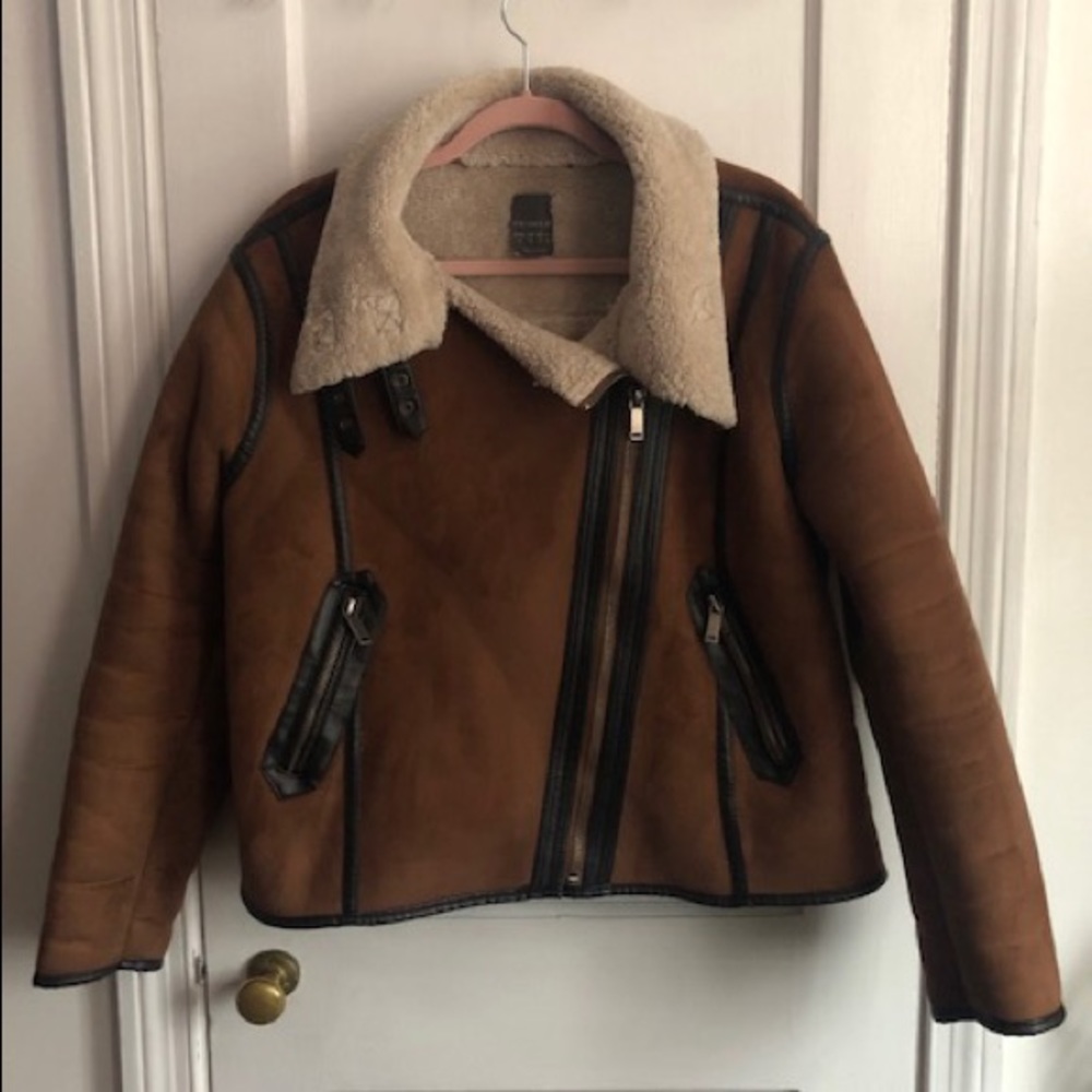 Primark Aviator Faux Suede Fleece Winter Jacket